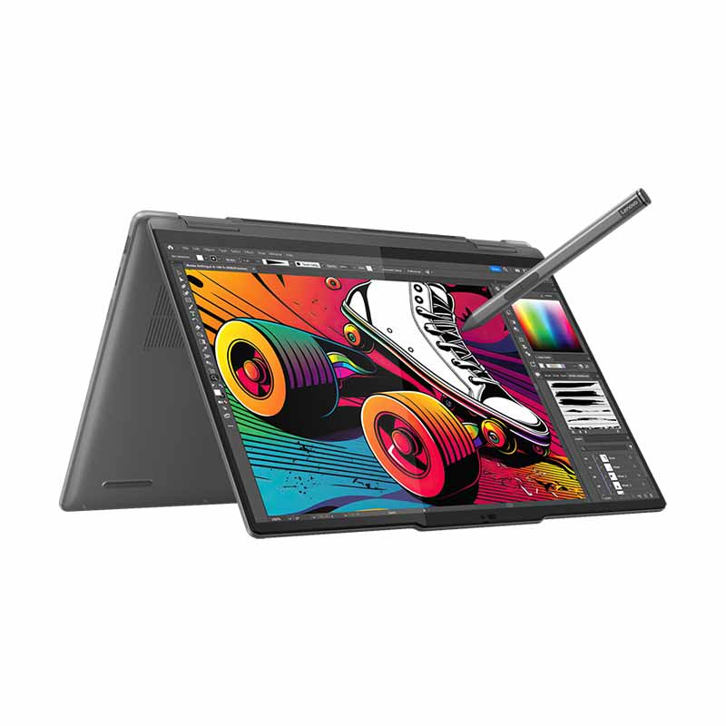 Picture of Lenovo Yoga 7 - Intel Evo Core Ultra 5 125H 14"(35.5cm) 83DJ00AKIN 2-in-1 Laptop (16GB DDR5/ 512GB SSD/ WUXGA OLED 400nits Glossy/ Camera Privacy Shutter/ Integrated Intel Arc Graphics/ Touch Display/ Windows 11 Home/ Office 2021/ 1 Year Warranty/ Storm Grey/ 1.49 kg)